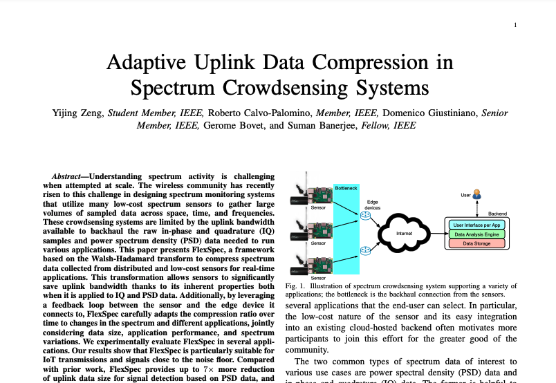 Adaptive Uplink Data Compression in Spectrum Crowdsensing Systems